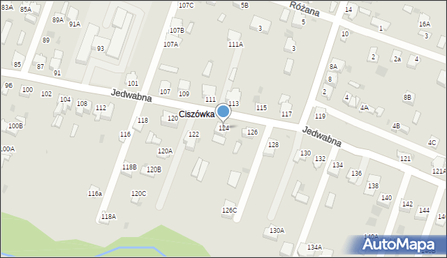 Myszków, Jedwabna, 124, mapa Myszków