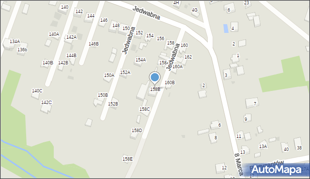 Myszków, Jedwabna, 158B, mapa Myszków