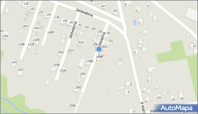 Myszków, Jedwabna, 160B, mapa Myszków