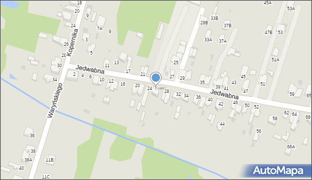 Myszków, Jedwabna, 26, mapa Myszków