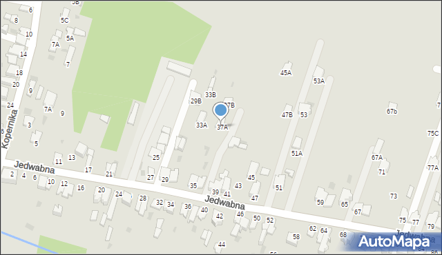 Myszków, Jedwabna, 37A, mapa Myszków