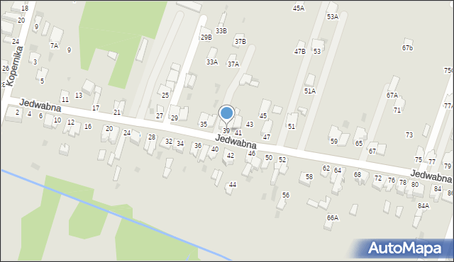 Myszków, Jedwabna, 39, mapa Myszków