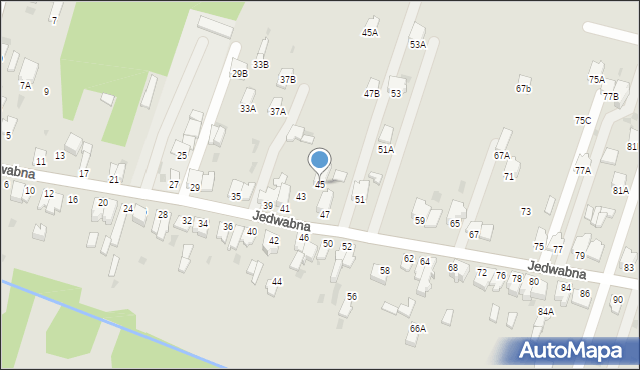 Myszków, Jedwabna, 45, mapa Myszków
