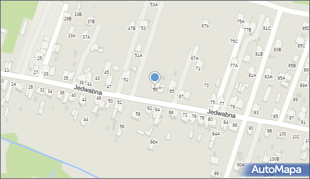 Myszków, Jedwabna, 59, mapa Myszków