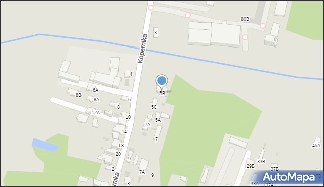 Myszków, Jedwabna, 5B, mapa Myszków