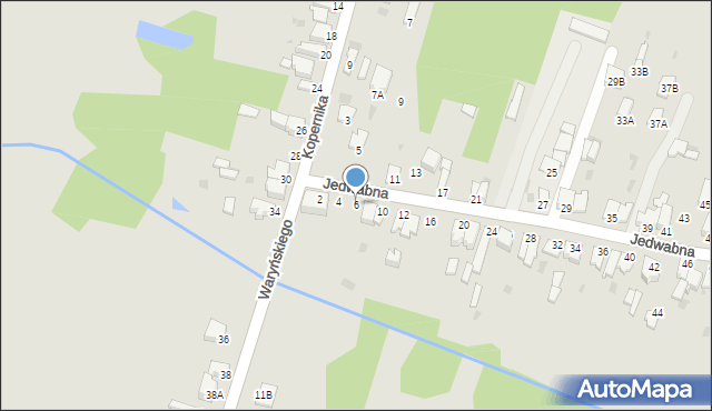 Myszków, Jedwabna, 6, mapa Myszków
