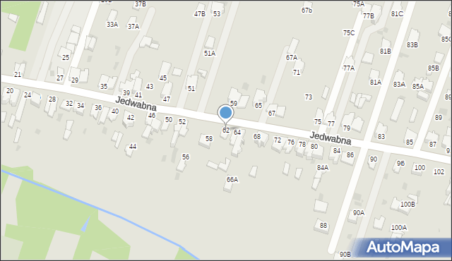 Myszków, Jedwabna, 62, mapa Myszków