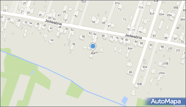 Myszków, Jedwabna, 66A, mapa Myszków