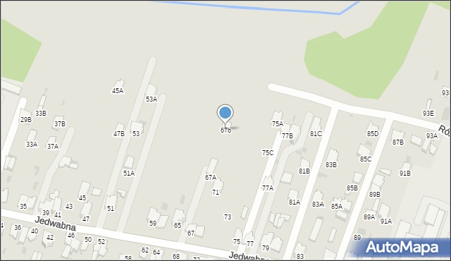 Myszków, Jedwabna, 67b, mapa Myszków