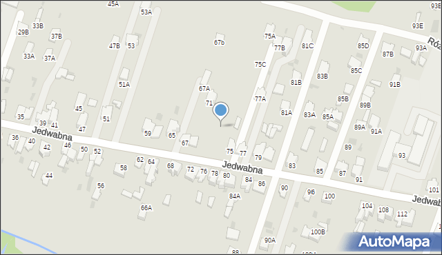 Myszków, Jedwabna, 73, mapa Myszków