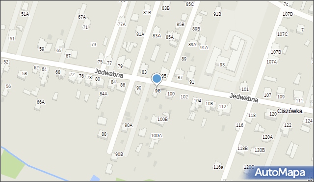 Myszków, Jedwabna, 96, mapa Myszków