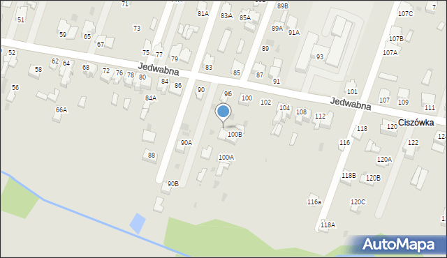 Myszków, Jedwabna, 98, mapa Myszków