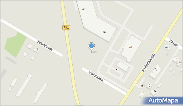 Myszków, Jesionowa, 4, mapa Myszków