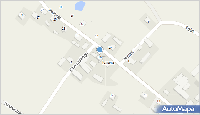 Nawra, Jeziorna, 19, mapa Nawra