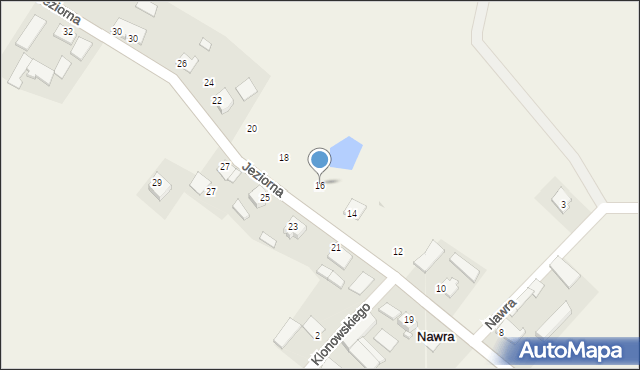 Nawra, Jeziorna, 16, mapa Nawra