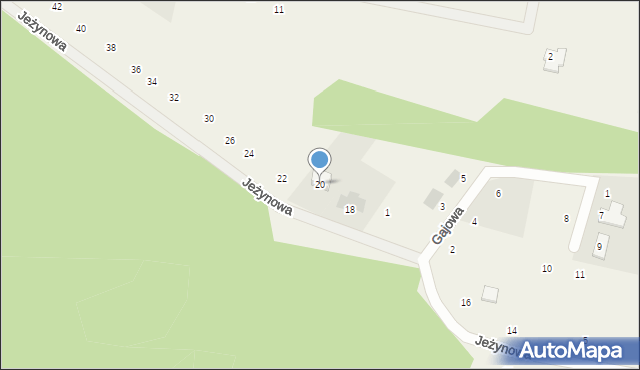 Nekla, Jeżynowa, 20, mapa Nekla