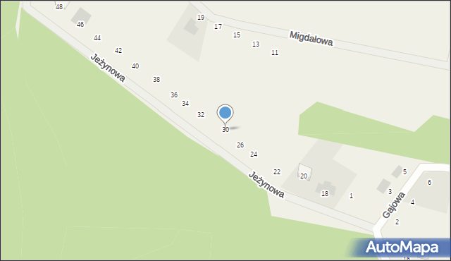 Nekla, Jeżynowa, 30, mapa Nekla