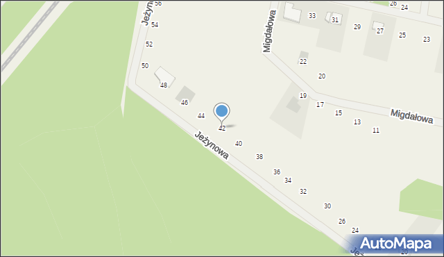 Nekla, Jeżynowa, 42, mapa Nekla