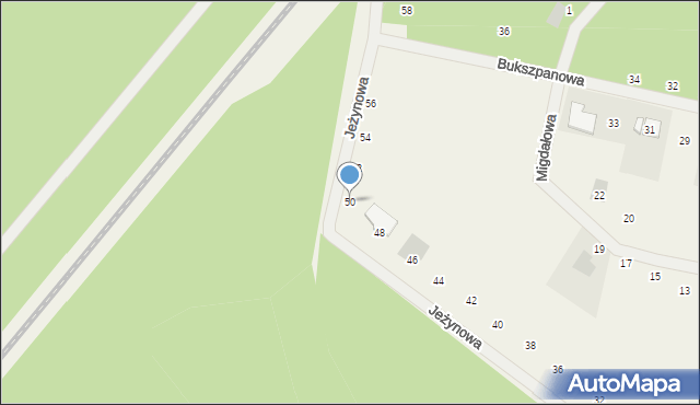 Nekla, Jeżynowa, 50, mapa Nekla