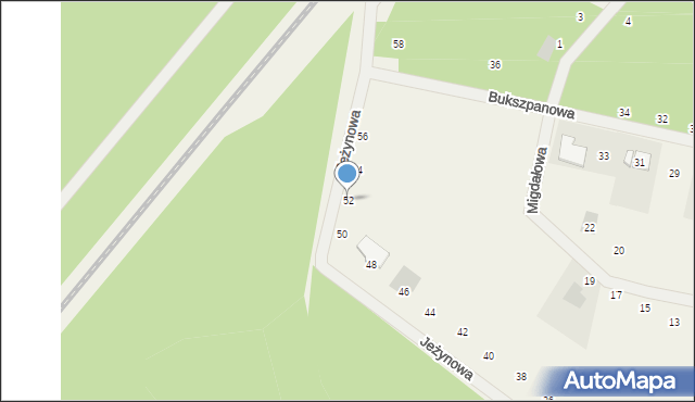 Nekla, Jeżynowa, 52, mapa Nekla