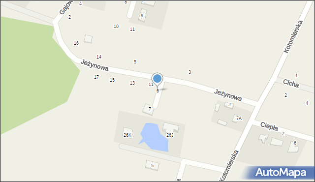 Nekla, Jeżynowa, 6, mapa Nekla