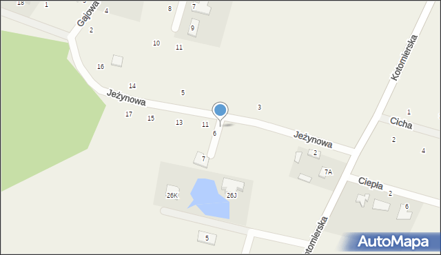 Nekla, Jeżynowa, 9, mapa Nekla