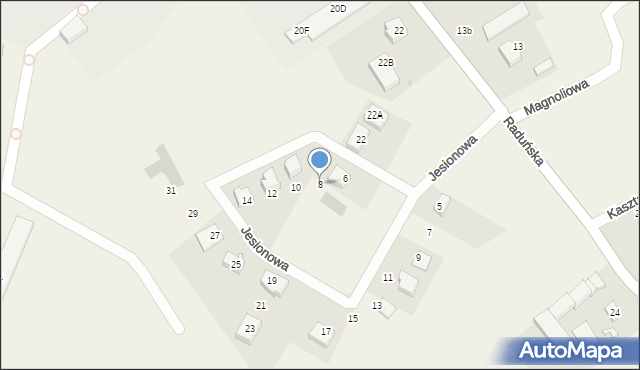 Niestępowo, Jesionowa, 8, mapa Niestępowo