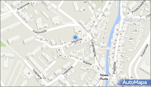Nowa Ruda, Jeziorna, 10, mapa Nowa Ruda