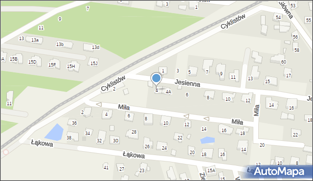 Nowa Wieś, Jesienna, 4, mapa Nowa Wieś