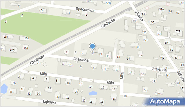 Nowa Wieś, Jesienna, 7, mapa Nowa Wieś