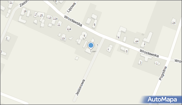 Nowa Wieś Wrocławska, Jesionowa, 2, mapa Nowa Wieś Wrocławska