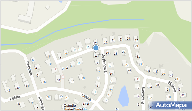 Nowe, Jesionowa, 11, mapa Nowe