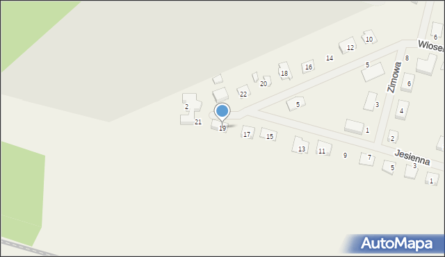 Nowe Borówko, Jesienna, 19, mapa Nowe Borówko