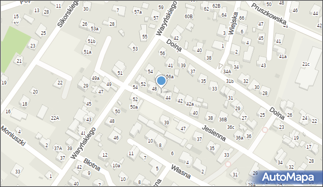 Nowe Grocholice, Jesienna, 46, mapa Nowe Grocholice