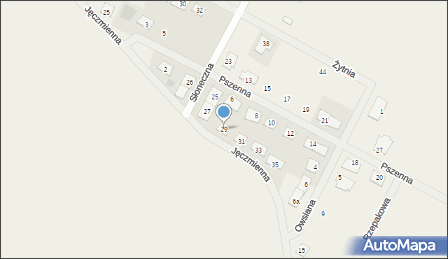 Nowe Oborzyska, Jęczmienna, 29, mapa Nowe Oborzyska