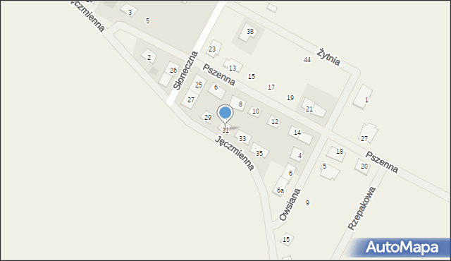 Nowe Oborzyska, Jęczmienna, 31, mapa Nowe Oborzyska