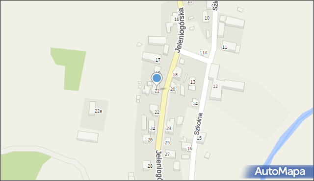 Nowy Kościół, Jeleniogórska, 21, mapa Nowy Kościół
