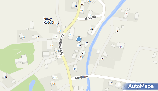 Nowy Kościół, Jeleniogórska, 23a, mapa Nowy Kościół