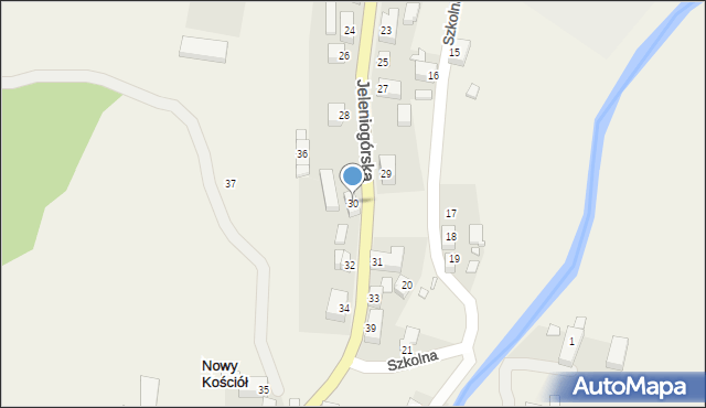 Nowy Kościół, Jeleniogórska, 30, mapa Nowy Kościół