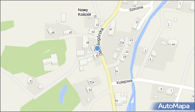 Nowy Kościół, Jeleniogórska, 52, mapa Nowy Kościół