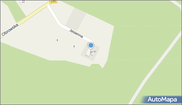 Osiek nad Wisłą, Jesienna, 10, mapa Osiek nad Wisłą