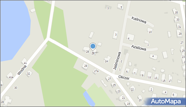 Ośno Lubuskie, Jeziorna, 26, mapa Ośno Lubuskie