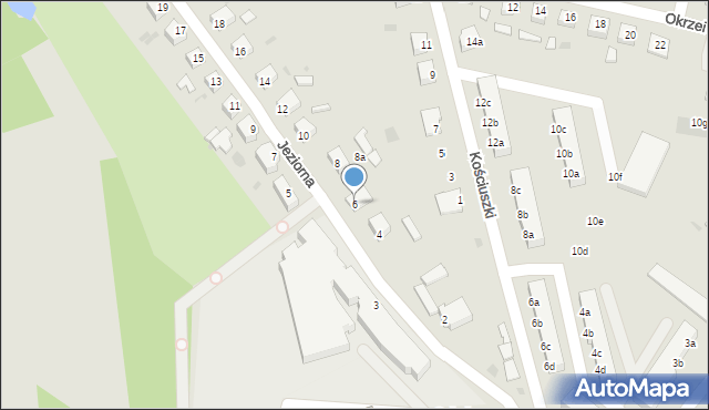 Ośno Lubuskie, Jeziorna, 6, mapa Ośno Lubuskie