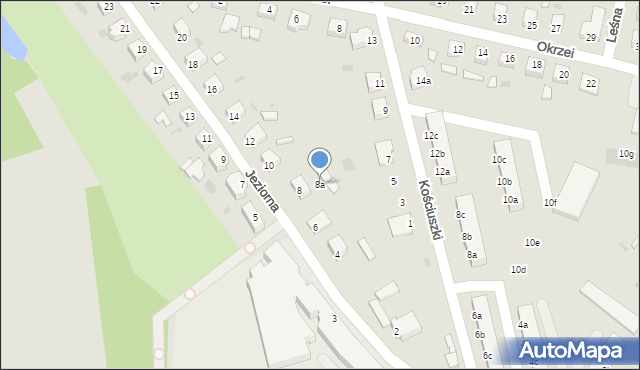Ośno Lubuskie, Jeziorna, 8a, mapa Ośno Lubuskie