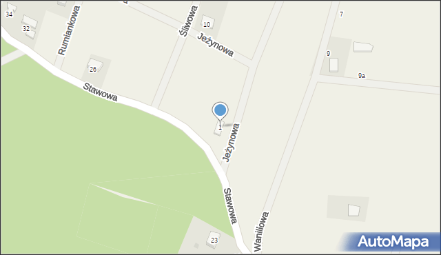 Osolin, Jeżynowa, 1, mapa Osolin