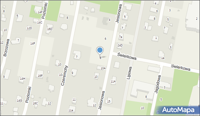 Otrębusy, Jesionowa, 8, mapa Otrębusy