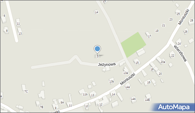 Otyń, Jeżynowa, 3, mapa Otyń