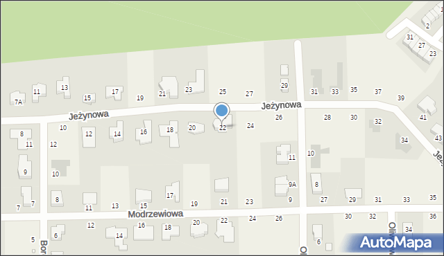 Palędzie, Jeżynowa, 22, mapa Palędzie