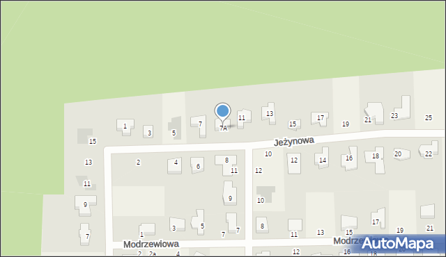 Palędzie, Jeżynowa, 7A, mapa Palędzie