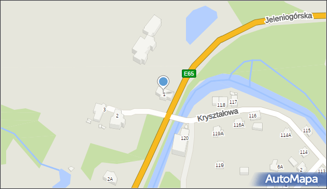 Piechowice, Jeleniogórska, 1, mapa Piechowice